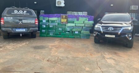 Veículo objeto de crime em São Paulo é recuperado pelo DOF na região de Amambai carregado com mais de duas toneladas de maconha