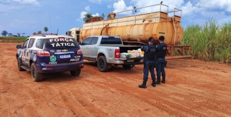 Força tática do 8ºBPM prende dois homens por Furto e Receptação de Defensivo Agrícola em Ivinhema
