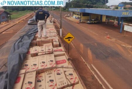 Homem é flagrado com carga milionária de contrabando em Rio Brilhante