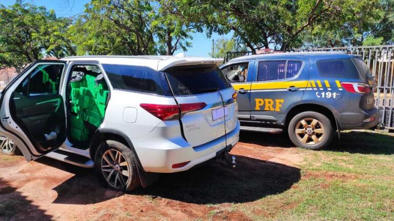 PRF apreende carro com 1.147 quilos de maconha na região de Ivinhema