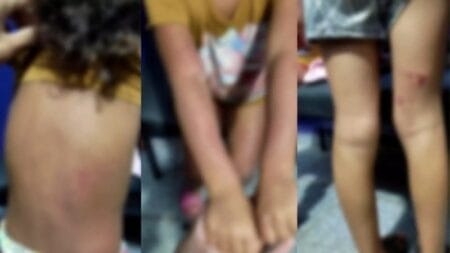 Menina agredida com fio de televisão pela mãe é resgatada junto do irmão após serem abandonados em MS