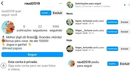 Jogo do Tigrinho: Assédio de perfis de jogo tira internautas do sério e expõe falta de pudor de golpistas