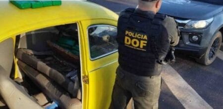 Fusca recheado de maconha é interceptado na BR-487