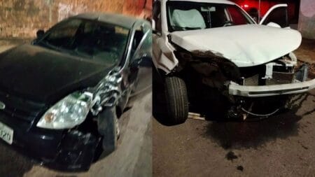 Motorista bêbado desrespeita sinalização e bate em carro em cruzamento; veja o vídeo
