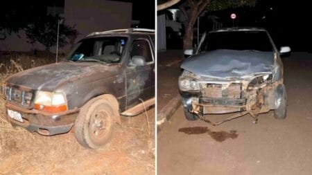 Homem que furtou caminhonete e bateu em carro, estava fugindo após agredir companheira