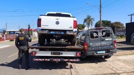 Camionete adulterada que seguia para o Paraná é apreendida pelo DOF