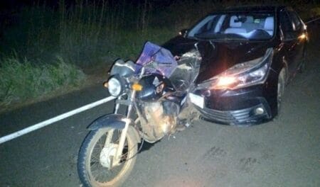 Acidente na MS-247 deixa condutor de moto com vários ferimentos