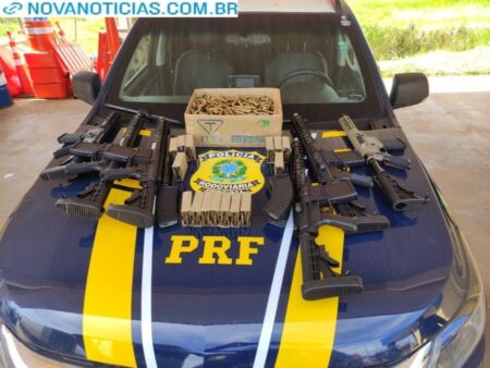 PRF apreende 587 Kg de cocaína, 6 fuzis e munições em Bataguassu