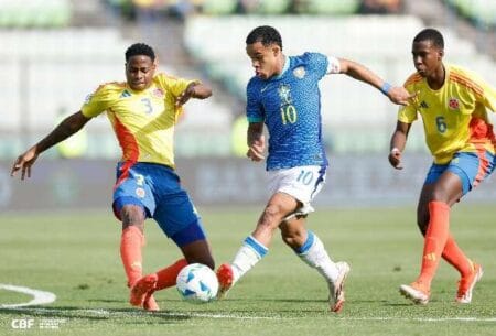 Brasil vence Colômbia e fica perto da vaga no Mundial Sub-20