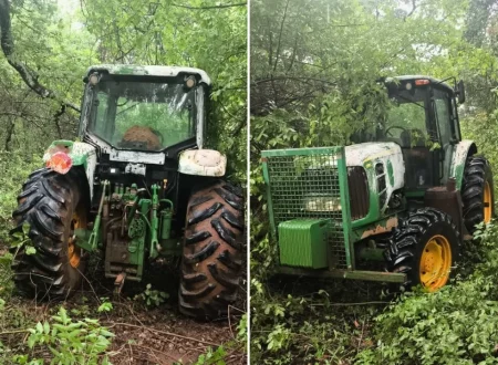 Forças de segurança e Sindicato Rural recuperam trator furtado em Aparecida do Taboado.