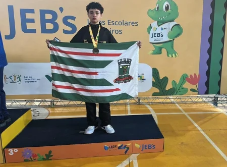 Atleta de Nova Andradina conquista bronze nos Jogos Escolares Brasileiros.