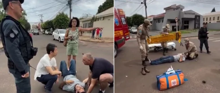 Motociclista fica ferido após ser atingido por veículo que desrespeitou a preferencial em Nova Andradina.