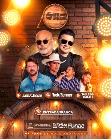 67º aniversário de Nova Andradina será marcado por shows de Rick e Renner e Jads e Jadson