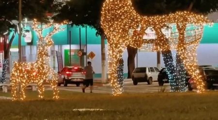 Em noite de luzes e cores, prefeito Leandro Fedossi entrega iluminação natalina