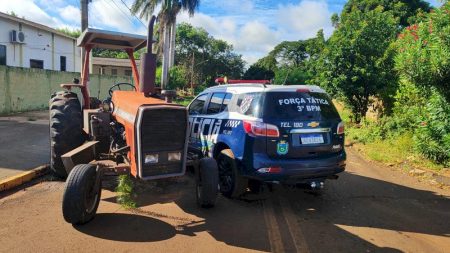 Polícia recupera trator furtado horas após o crime em Dourados