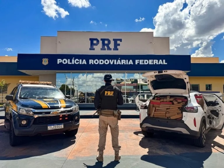PRF apreende 1,2 t de maconha e recupera veículo roubado em Dourados.