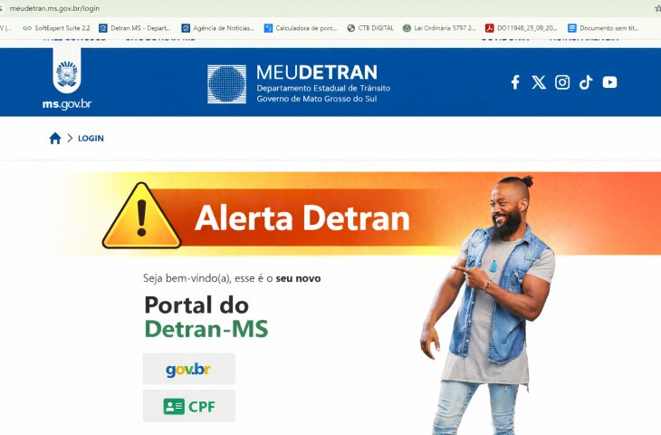 Consulta sem login? Desconfie: site oficial termina em gov.br e pagamentos só para destinatário Detran-MS