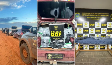 DOF apreende comboio com drogas, cigarros e acessórios de armas avaliados em R$ 1,1 milhão.