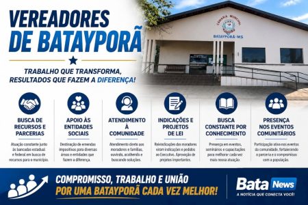 Vereadores de Batayporã se destacam pela atuação em busca de recursos, parcerias e melhorias para a população