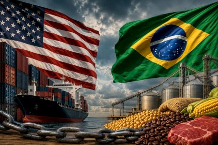 Tensão entre Brasil e EUA coloca agronegócio em alerta após proposta de tarifa de 25% sobre produtos brasileiros