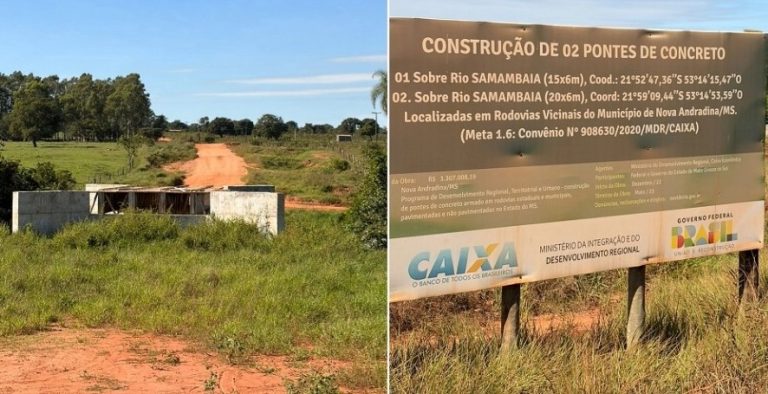 Vereadores cobram conclusão das obras em pontes de concreto sobre o Rio Samambaia
