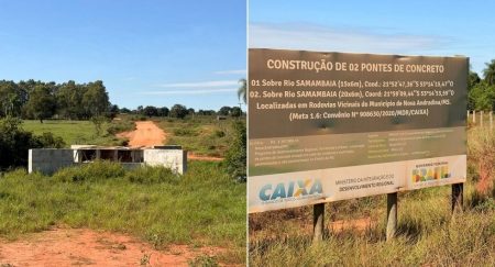 Vereadores de Nova Andradina cobram conclusão das obras em pontes de concreto sobre o Rio Samambaia