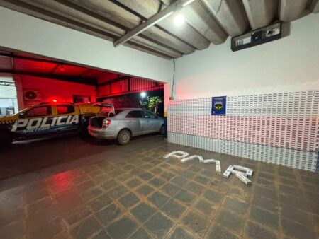 Contrabandista é preso após fuga com carga de cigarros destinada a Nova Andradina.