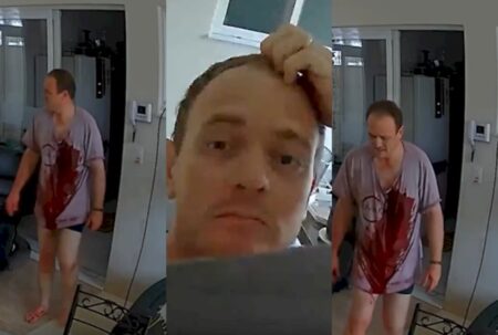 Imagens chocantes mostram discussões e frieza de feminicida ensanguentado após matar a esposa e esfaquear a filha em Lucas do Rio Verde