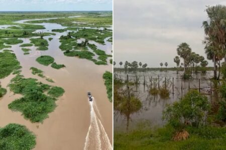 Rio Miranda ultrapassa cota de alerta e fica 4,7 metros acima da média