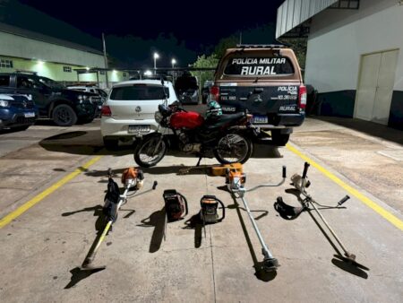 Batalhão Rural prende três homens envolvidos em furtos e receptação de equipamentos